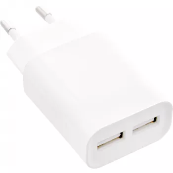 Τροφοδοτικό USB InLine DUO, 2 Θυρών 100-240VAC σε 5V / 2.1A λευκό