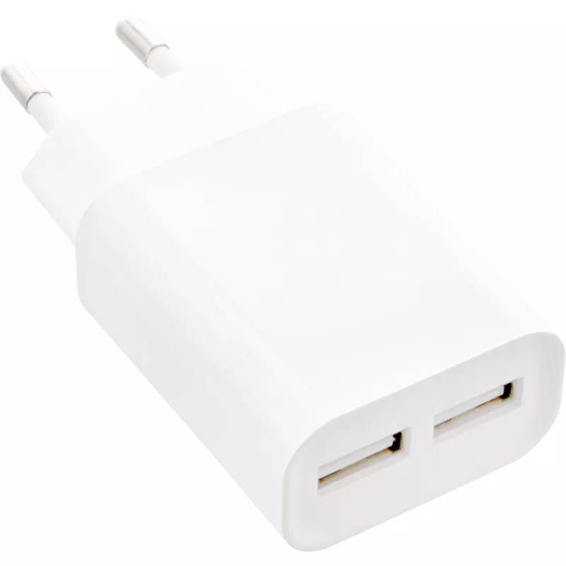 Τροφοδοτικό USB InLine DUO, 2 Θυρών 100-240VAC σε 5V / 2.1A λευκό