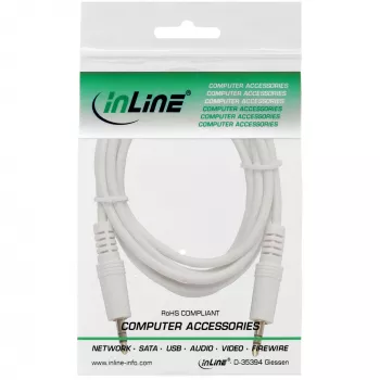 Καλώδιο ήχου InLine 3,5 mm jack αρσενικό/αρσενικό λευκό/χρυσό 2,5 m