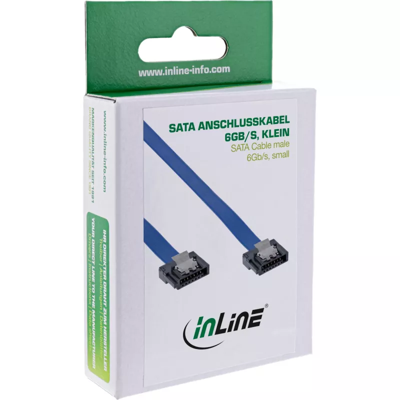 InLine Καλώδιο SATA 6Gb/s, μικρό βύσμα, 0,5 m, με κλειδώματα 27705K
