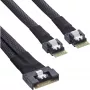 InLine λεπτό καλώδιο SAS, SFF-8654 8i σε 2x SFF-8654 4i, 0,75 m