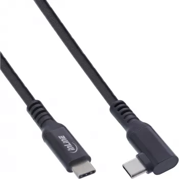 InLine Καλώδιο USB 3.2 Gen.1, βύσμα USB Type-C/βύσμα γωνιακό για VR, μαύρο, 5m