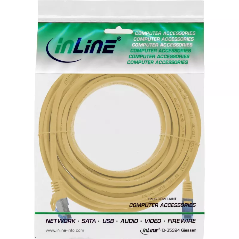 InLine 72600Y Καλώδιο δικτύου Κίτρινο 10 m Cat6a S/FTP (S-STP)