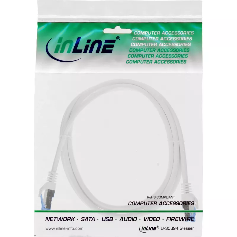 InLine 72655W Καλώδιο δικτύου Λευκό 0,5 m Cat6a S/FTP (S-STP)