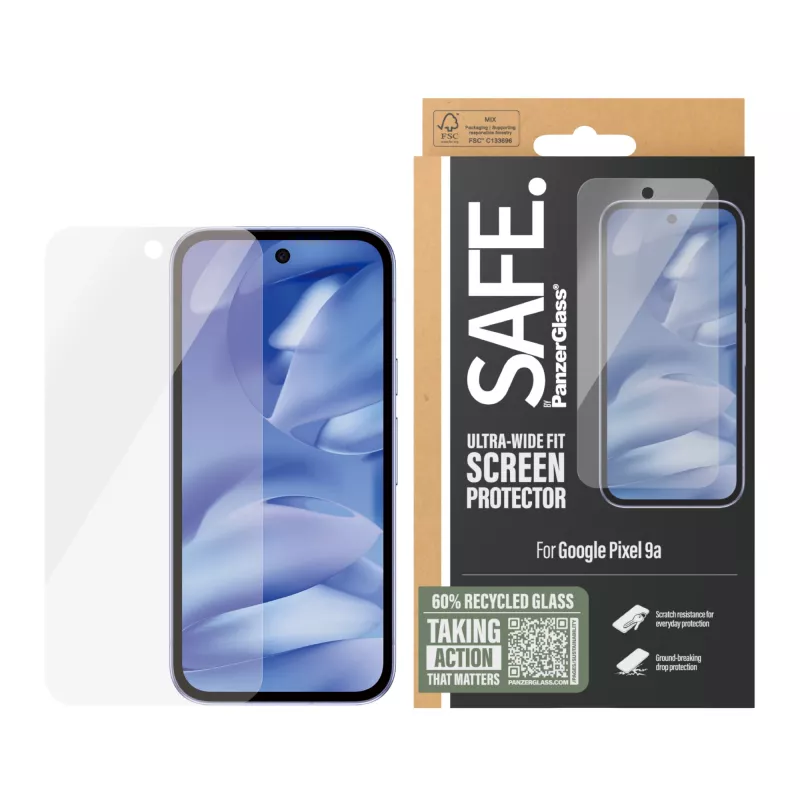 PanzerGlass SAFE. by ® Προστασία Οθόνης Google Pixel 9a | Ultra-Wide Fit