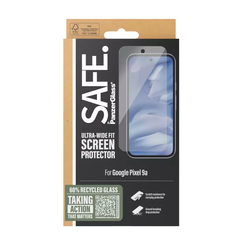 PanzerGlass SAFE. by ® Προστασία Οθόνης Google Pixel 9a | Ultra-Wide Fit