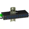 InLine 35396C βιομηχανικό hub USB 3.2 Gen 1 10 θυρών, 10x USB-A 5 Gb/s, USB-B, αλουμίνιο, ράγα DIN, με τροφοδοτικό, μαύρο