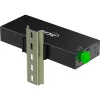 InLine 35396C βιομηχανικό hub USB 3.2 Gen 1 10 θυρών, 10x USB-A 5 Gb/s, USB-B, αλουμίνιο, ράγα DIN, με τροφοδοτικό, μαύρο