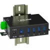 InLine 35396A βιομηχανικό hub USB 3.2 Gen 1 4 θυρών, 4x USB-A 5 Gb/s, USB-B, αλουμίνιο, ράγα DIN, με τροφοδοτικό, μαύρο