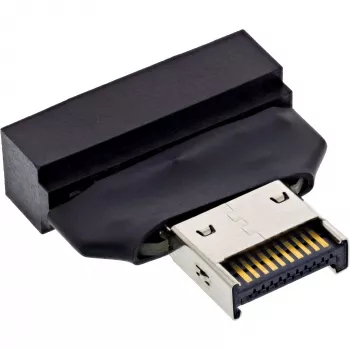 InLine 33446T Προσαρμογέας καλωδίου USB Type-E Key A, 20-πολικό USB 3.0 Header, 19-πολικό Μαύρο