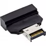 InLine 33446T Προσαρμογέας καλωδίου USB Type-E Key A, 20-πολικό USB 3.0 Header, 19-πολικό Μαύρο