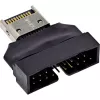 InLine 33446T Προσαρμογέας καλωδίου USB Type-E Key A, 20-πολικό USB 3.0 Header, 19-πολικό Μαύρο