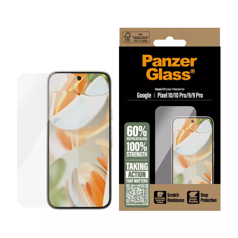 PanzerGlass ® Μεμβράνη προστασίας οθόνης Google Pixel 10 | 10 Pro 5G | 9 5G | 9 Pro 5G | Classic Fit