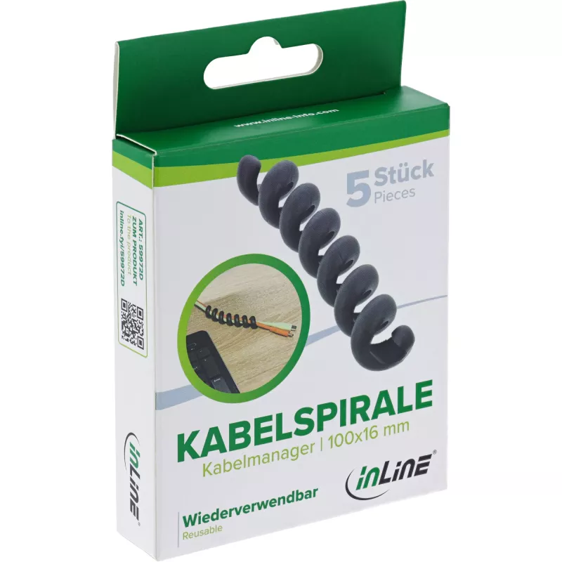 InLine 59972D Οργανωτής καλωδίων Universal Καλώδιο περίβλημα Μαύρο 5 τεμ.