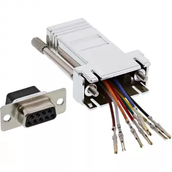 InLine Προσαρμογέας DB9 υποδοχή θηλυκή / RJ45 8P8C υποδοχή θηλυκή μεταλλικό περίβλημα 68889L