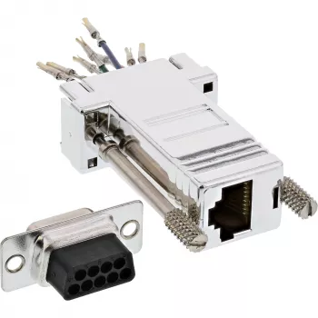 InLine Προσαρμογέας DB9 υποδοχή θηλυκή / RJ45 8P8C υποδοχή θηλυκή μεταλλικό περίβλημα 68889L