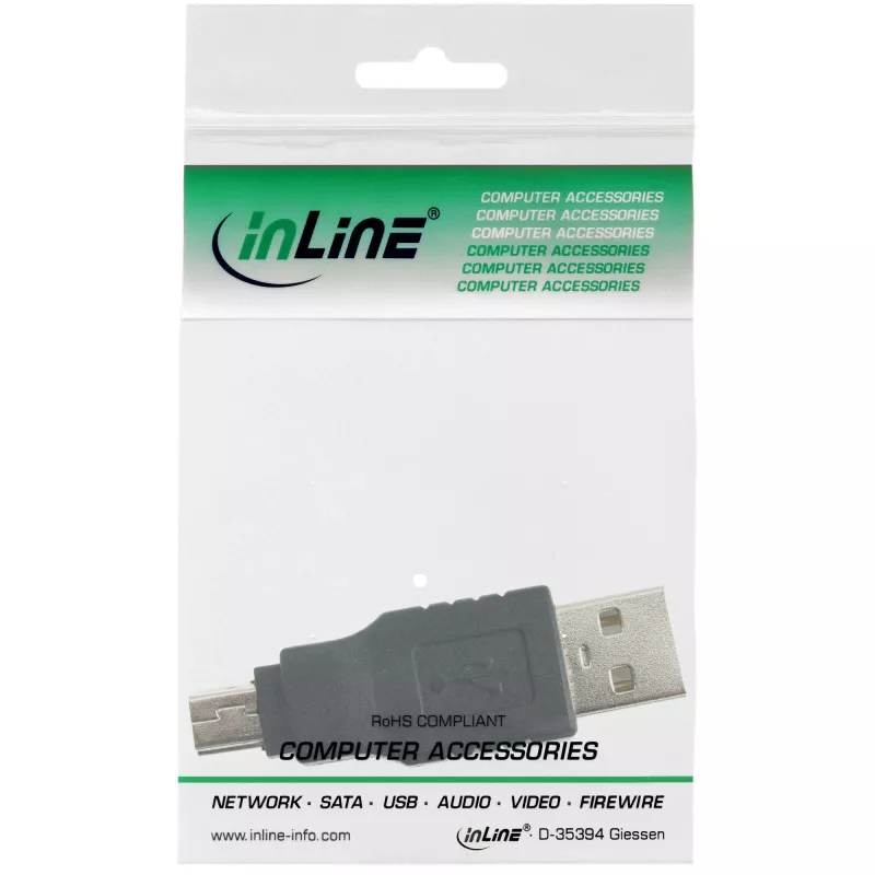InLine Προσαρμογέας USB 2.0 Type-A βύσμα αρσενικό / Mini-USB 5-Pin βύσμα αρσενικό 33441C