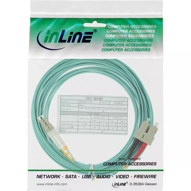 Καλώδιο οπτικών ινών duplex LC/SC 50/125µm OM3 7,5m