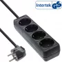 Πολύπριζο InLine, 4 θέσεων με γείωση CEE 7/3, μαύρο, 3 m