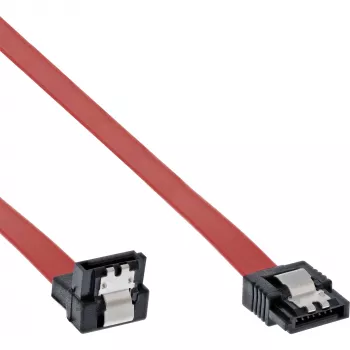 Καλώδιο SATA InLine για συνδέσεις 150-/300-/600-SATA γωνιακό με ασφάλειες, 90°, 0,3m