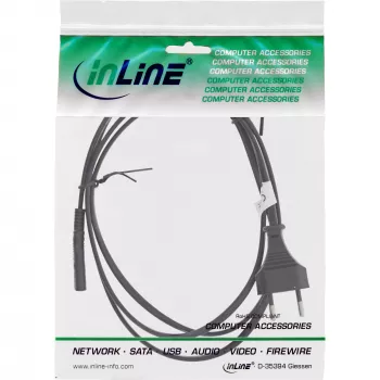 InLine Καλώδιο τροφοδοσίας Ελβετίας βύσμα CEE7/16 σε Euro8 C7, μαύρο, 1,8 m