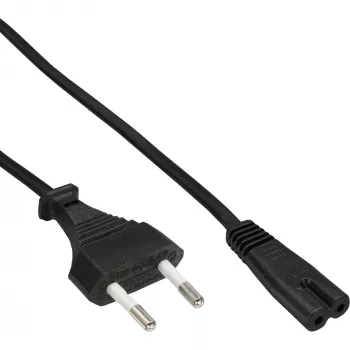InLine Καλώδιο τροφοδοσίας, Ιταλίας βύσμα CEE7/16 σε Euro 8 C7 υποδοχή, μαύρο, 1,8 m