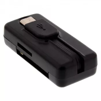 InLine OTG Αναγνώστης καρτών Dual Flex για SD, microSD με θύρα USB και 2 υποδοχές καρτών