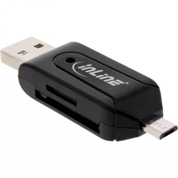 InLine OTG Διπλός αναγνώστης καρτών για SD και microSD 66779