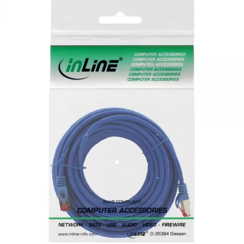 InLine Καλώδιο δικτύου S/FTP PiMF Cat.6 250MHz χαλκός χωρίς αλογόνα μπλε 15m