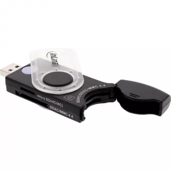 InLine USB 3.0 Φορητός αναγνώστης καρτών με 2 υποδοχές για SD SDHC SDXC microSD