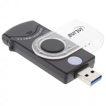 InLine USB 3.0 Φορητός αναγνώστης καρτών με 2 υποδοχές για SD SDHC SDXC microSD