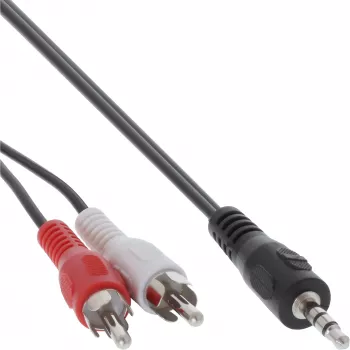 Καλώδιο ήχου 2x αρσενικό Cinch / αρσενικό βύσμα 3,5 mm Stereo 2m InLine 89939