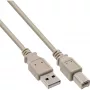 Καλώδιο USB 2.0 Type A αρσενικό / B αρσενικό μπεζ 5m InLine 34555H