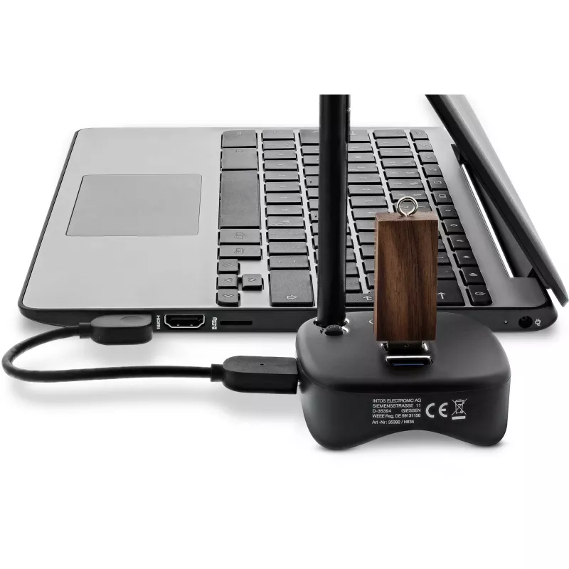 InLine Πολυπροσαρμογέας USB 3.0, 2xUSB-A, RJ45, αναγνώστης καρτών SD/MicroSD, μαύρο
