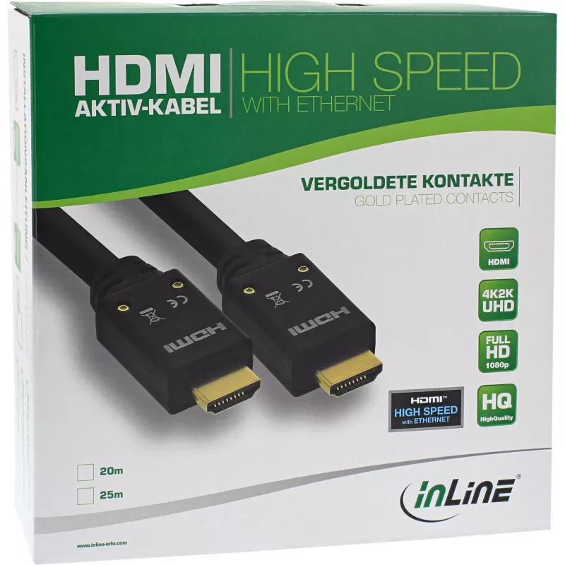 InLine Ενεργό καλώδιο HDMI, HDMI-High Speed με Ethernet, M/M, 10 m