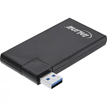 InLine Περιστρεφόμενο hub USB 3.0, 4 θύρες, μαύρο