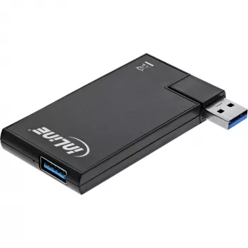 InLine Περιστρεφόμενο hub USB 3.0, 4 θύρες, μαύρο