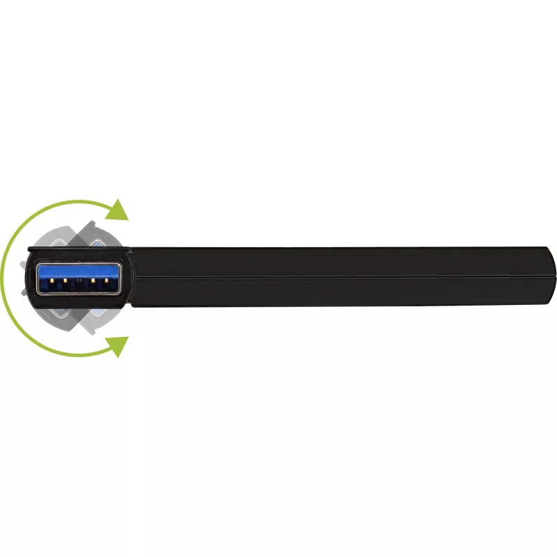InLine Περιστρεφόμενο hub USB 3.0, 4 θύρες, μαύρο