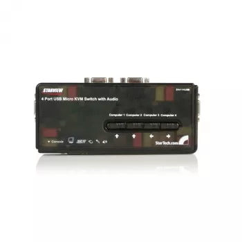 StarTech.com Κιτ διακόπτη KVM USB 4 θυρών μαύρο με καλώδια και ήχο