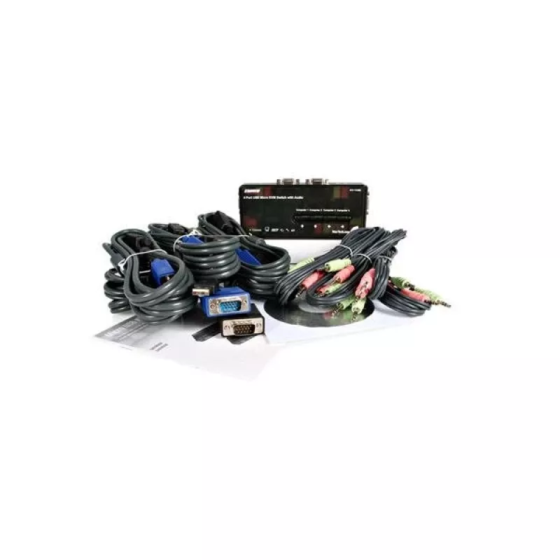 StarTech.com Κιτ διακόπτη KVM USB 4 θυρών μαύρο με καλώδια και ήχο