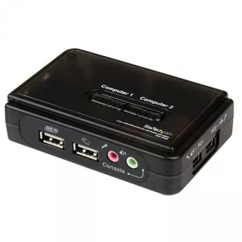 StarTech.com Κιτ διακόπτη KVM USB 2 θυρών μαύρο με ήχο και καλώδια