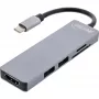 InLine Multi-Hub USB 3.2 Gen.1, 2x USB-A, HDMI 4K/30Hz, αναγνώστης καρτών, αλουμίνιο, γκρι