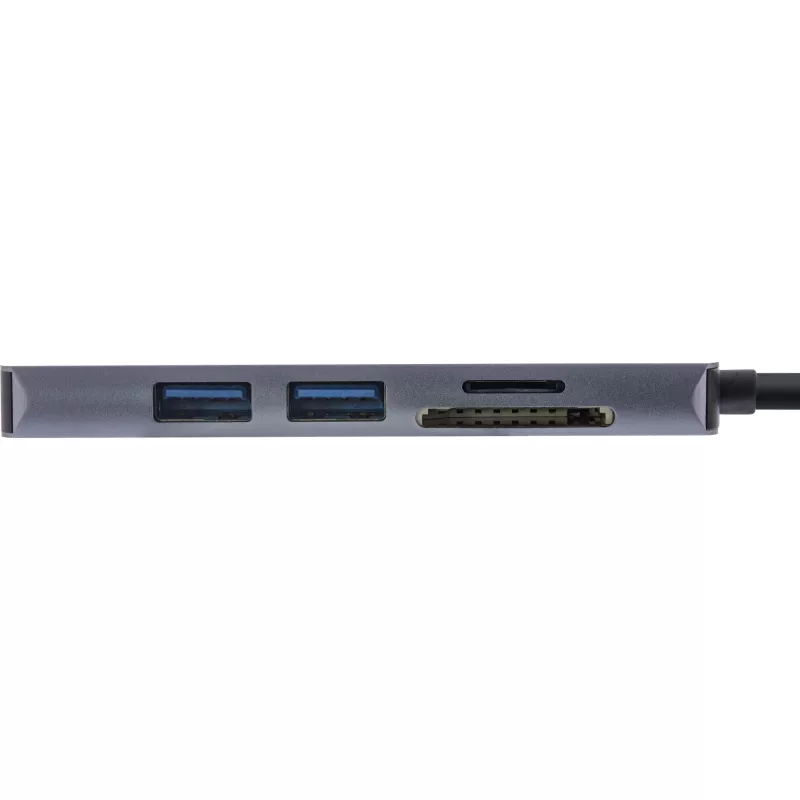 InLine Multi-Hub USB 3.2 Gen.1, 2x USB-A, HDMI 4K/30Hz, αναγνώστης καρτών, αλουμίνιο, γκρι