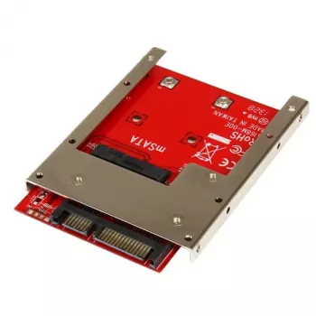 StarTech.com SAT32MSAT257 προσαρμογέας/μετατροπέας από mSATA SSD σε SATA 2,5 ιντσών, SATA 22 ακίδων, 6 Gbit/s, CE, μαύρο/κόκκινο/ασημί
