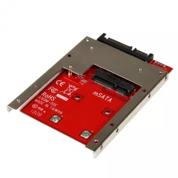 StarTech.com SAT32MSAT257 προσαρμογέας/μετατροπέας από mSATA SSD σε SATA 2,5 ιντσών, SATA 22 ακίδων, 6 Gbit/s, CE, μαύρο/κόκκινο/ασημί