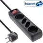 InLine Πολύπριζο, 4 θέσεων, 2x CEE7/3 + 2x Euro CEE 7/16, μαύρο, 5m