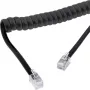 InLine Σπειροειδές καλώδιο ακουστικού, RJ10 4P4C M/M, μαύρο, έως 4m