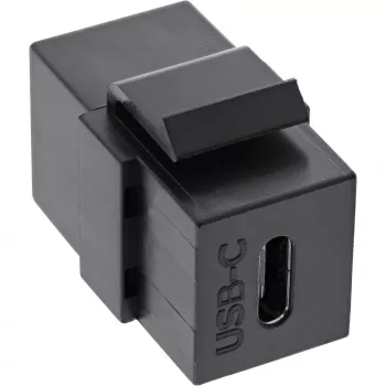InLine Snap-In μονάδα USB 3.1, USB-C θηλυκό/θηλυκό, μαύρο κουτί