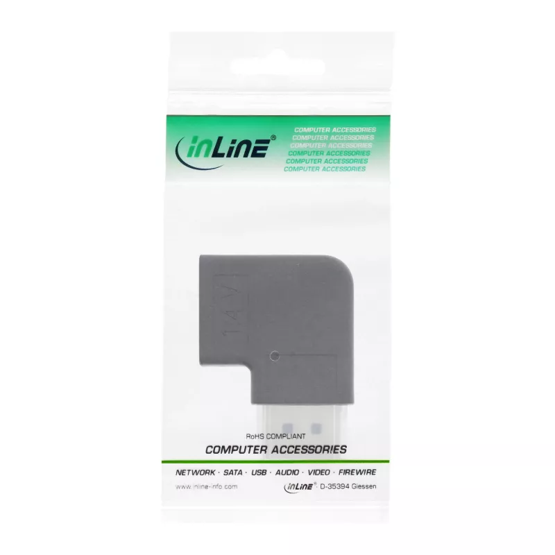 InLine Προσαρμογέας DisplayPort, αρσενικό / θηλυκό ορθογώνιος