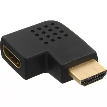 Προσαρμογέας InLine HDMI αρσενικό θηλυκό πλαϊνά υπό γωνία αριστερά επιχρυσωμένος 17600S